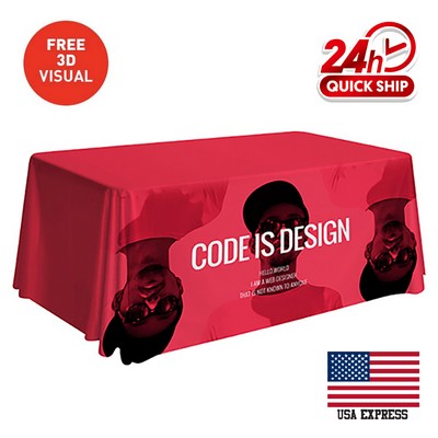 8' Premium Fitted 3-Sided Table Cloth