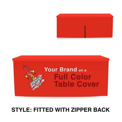 8' Table Cover Fitted Throw w/ Zippered Back
