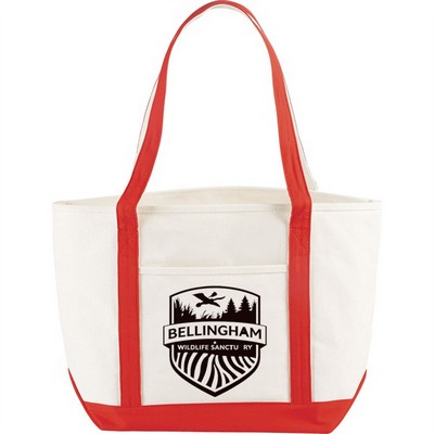 18 oz. Nautical Cotton Canvas Boat Bag W/ Gusset - 19.75" x 13.28" x 7"