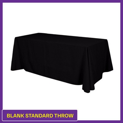 Black - 6' Blank (No Imprint) Hemmed Standard Throw - 4 Sided
